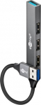 Goobay 74456 Usb Hub 4 prievadai, 5 Gbit/s, aliuminio korpusas
