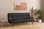 Sofa Asir Zven, juoda &ndash; moderni transformuojama audinio sofa 180x100 cm