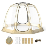 Costway 630&deg; skaidri PVC palapinė Pop Up ,5-6 žmonėms, 265 x 265 cm