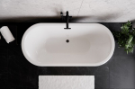 Vonia Besco Ziva Black&White Matt, 160 x 75 cm, su sifonu su persipylimu slim black
