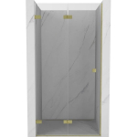 Du&scaron;o durys Mexen Lunar-F, sulankstomos, kairė, 65 cm, transparent/brushed gold