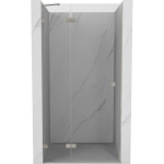 Du&scaron;o durys Mexen Lunar, kairinės, 115 cm, transparent/brushed nickel