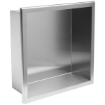 Įleidžiama vonios kambario lentyna REA 01, 30x30 cm, Brushed steel