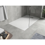 Stačiakampis du&scaron;o padėklas Mexen Hugo SMC, 150 x 70 cm, White+Inox