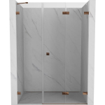 Du&scaron;o durys Mexen Lunar-F, sulankstomos, de&scaron;inė, 115 cm, transparent/rose gold