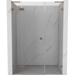 Du&scaron;o durys Mexen Lunar L, kairė, 150 cm, transparent/brushed copper