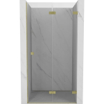 Du&scaron;o durys Mexen Lunar-F, sulankstomos, de&scaron;inė, 80 cm, transparent/brushed gold