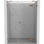 Du&scaron;o durys Mexen Lunar, de&scaron;ininės, 140 cm, transparent/brushed copper