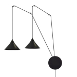 Emibig Abramo 2 Black pakabinamas &scaron;viestuvas, 2xe27, juodas