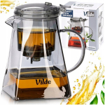 Stiklinis ąsotėlis su i&scaron;leidimo įtaisu arbatai Vilde 880 ml skaidrus