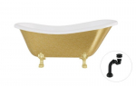 Vonia Besco Otylia Glam 170, Gold+Gold, su sifonu Klik-klak Black