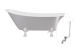 Vonia Besco Olaya Glam 160, Silver+Chrome, su sifonu su persipylimu Klik-klak Chrome