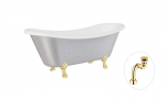 Vonia Besco Amelia Glam 190, Silver+Gold, su sifonu Klik-klak Gold