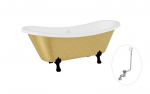 Vonia Besco Amelia Glam 190, Gold+Black, su sifonu su persipylimu Klik-klak Chrome