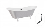 Vonia Besco Amelia Glam 190, Silver+Chrome, su sifonu su persipylimu Klik-klak Black