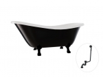 Vonia Besco Otylia B&W 170, Black/White+Black, su sifonu su persipylimu Klik-klak Black