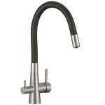 Virtuvinis mai&scaron;ytuvas Laveo Riveco su pajungimu vandens filtrui, Brushed steel/Black