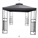 Plieninis paviljonas Nore Faco 300x300 cm smėlio spalvos su &scaron;oninėmis sienelėmis