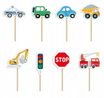 Automobilių formos keksiukų papuo&scaron;imai, 8 vnt.