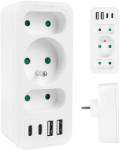 Maclean MCE248 F/W, 2x USB-A, 2x USB-C, 1x Schuko, 2x Euro, baltas