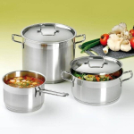 Plieninis puodas su dangteliu 18/10 PREMIUM 4,6 l ORION