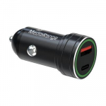 Įkroviklis ne&scaron;iojamam kompiuteriui Mediarange Automobilinis įkroviklis MRMA120 20W, 12-24V, 1x USB-A, 1x USB-C, Greitas įkrovimas, Juodas aliuminis