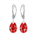 Sidabriniai auskarai moterims DiamondSky &bdquo;Moon Shine (Light Siam)" su Swarovski kristalais