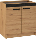 Apatinė virtuvės spintelė Meblocross Rodos ROD-08 S80, ąžuolo artisan/juoda