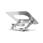 Ne&scaron;iojamas kompiuteris Ne&scaron;iojamo Kompiuterio Laikiklis - Reguliuojamas su USB-C HDMI Hub D1109B01 PD 100W, Pilka