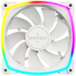 Montech Kompiuterio korpuso ventiliatorius RX120 PWM WHITE 3 IN 1, 120mm, 1600RPM, 27dB, 3xRGB LED, 4-pin PWM, Rifle bearing