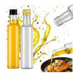 10x Stiklinės butelės Dorica 250ml su dozatorium aliejui, actui
