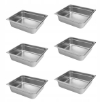 Gastronominiai Gn 2/3 indai, 6 vnt., nerūdijantis plienas, 100mm