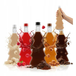 10x 500ml Stiklinės "eglutės" buteliai likeriui, sultims, dovanoms