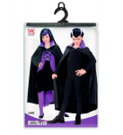 Child size "BLACK CAPE WITH PURPLE SATIN COLLAR" 110 cm