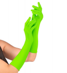 NEON GREEN LONG GLOVES - 40 cm