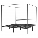Lovos rėmas su baldakimu, 209.5x193x183 cm, juoda, metalas
