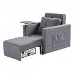 Miegamoji sofa-lova, 87,2x81x81 cm, pilka, reguliuojama atlo&scaron;o padėtis, su daiktadėže