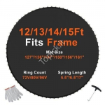 Pakaitinis trampolino kilimėlis 426 cm trampolinui su 72 V-žiedais, 16,5&ndash;17,8 cm spyruoklėms