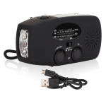 Ne&scaron;iojamas radijas NOAA/AM/FM su saulės ir rankiniu generatoriumi, 1 vnt