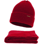 Moteri&scaron;kas žieminis komplektas &ndash; kepurė ir &scaron;alikas su merino vilna, NEEDIVYOU, bordo