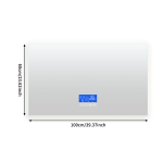 Vonios veidrodis 60x100 cm - Trijų lygių LED ry&scaron;kumo reguliavimas - Temperatūros rodymas - Aprasojimo &scaron;alinimo funkcija