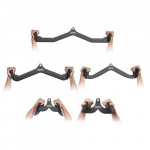 Lat Pulldown priedų rinkinys, 5 dalys, juoda, gumuota rankena