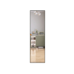 Sieninis ir pastatomas veidrodis 140&times;40 cm su metaliniu rėmu, juodas