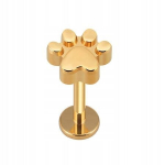 Auksinis titano labret auskaras - 1,2/8 mm