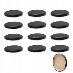 Juodos dangteliai 82 mm stiklainiams, rinkinys 12 vnt.