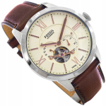 Vyri&scaron;kas automatinis laikrodis Fossil Me3266 Townsman rudas odinis