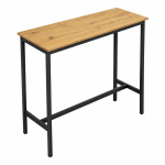 Baro stalas auk&scaron;tas, BEGRYF, 100&times;40&times;90 cm, ąžuolo atspalvio stalvir&scaron;is, juodas metalinis rėmas, industrinis stilius &ndash; virtuvei, svetainei, kavinei