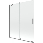 Vonios sienelė Mexen Velar, 140 x 150 cm, Gun metal/Transparent