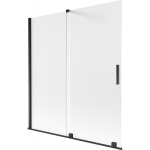 Vonios sienelė Mexen Velar, 150 x 150 cm, Black/matinis stiklas