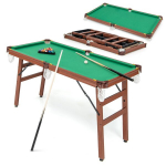 Costway sulankstomas biliardo stalas su priedais,138 x 67 x 79,5 cm